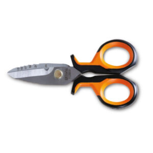 BETA TOOLS - Forbici da elettricista a doppia azione, con profilo di fresatura in acciaio inox rivestito in DLC
