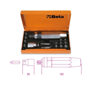 BETA TOOLS - Giravite a percussione con 14 inserti e bussola portainserti