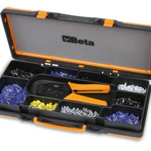 BETA TOOLS - Pinza crimpatrice per terminali tubolari 1606A con assortimento di 450 terminali