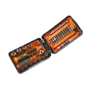 BETA TOOLS - Assortimento di 11 bussole esagonali, 21 inserti e 7 accessori, in valigetta di plastica.