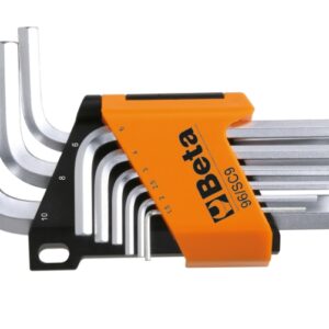 BETA TOOLS - SERIE DI 9 CHIAVI A BRUGOLA PIEGATE CROMATE