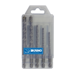 KRINO - ASSORTIMENTI PUNTE "SUPERIOR" A ROTOPERCUSSIONE PER EDILIZIA AD ELEVATO RENDIMENTO 5PZ 4-5-6-8-10 - ATTACCO 1/4