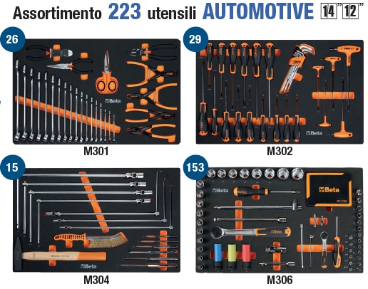BETA TOOLS - CASSETTIERA RSC24+ASSORTIMENTO 223UT AUTOMOTIVE - ORANGE - immagine 2