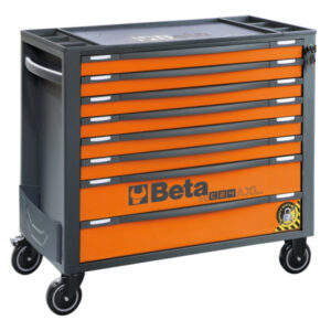 BETA TOOLS – Cassettiera porta attrezzi 8 cassetti, con sistema antiribaltamento, modello lungo – ARANCIONE