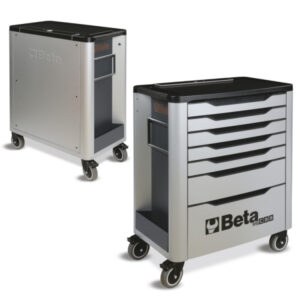 BETA TOOLS - Cassettiera mobile porta attrezzi con 7 cassetti - pannello portautensili “In&Out” RACING GREY - RSC39/7