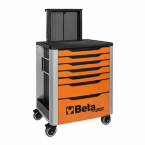 BETA TOOLS - Cassettiera mobile porta attrezzi con 7 cassetti - pannello portautensili “In&Out” Orange - RSC39/7